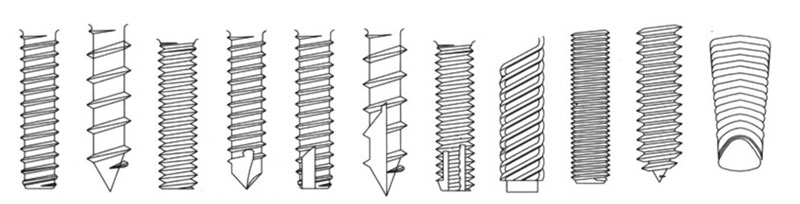 Points styles of socket screws