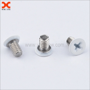 white painted cross recessed flat head machine screws