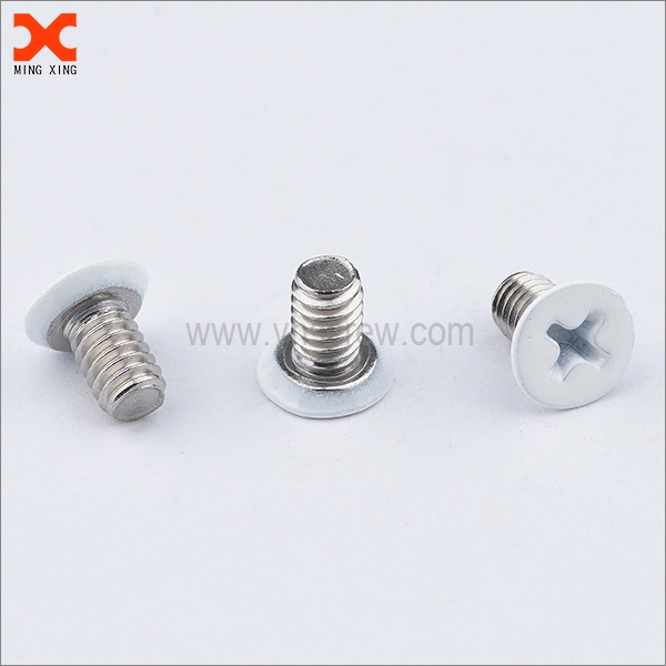 white painted cross recessed flat head machine screws