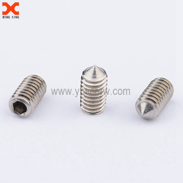 stainless steel hex socket set screw cone point