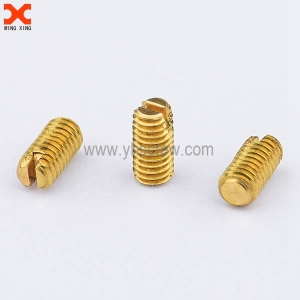 Flat point slotted drive brass set screws supply