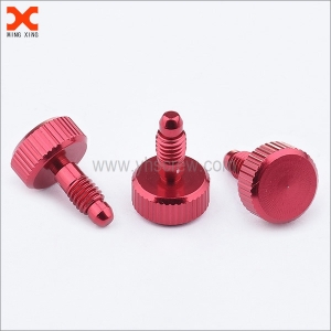 Captive panel screw thumb screw Al anodized red colour 