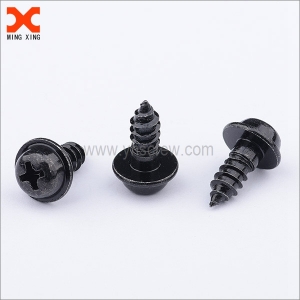 black pan washer head cross recessed self-tapping screws