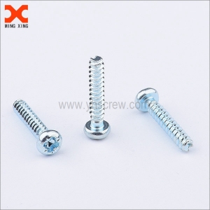 White zinc plated plastic thread forming screws