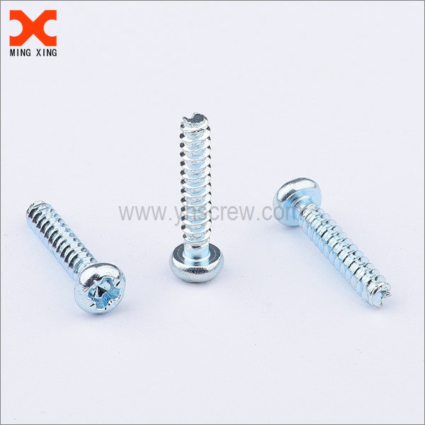 White zinc plated plastic thread forming screws