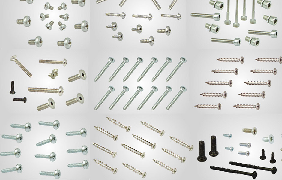 All types of screws